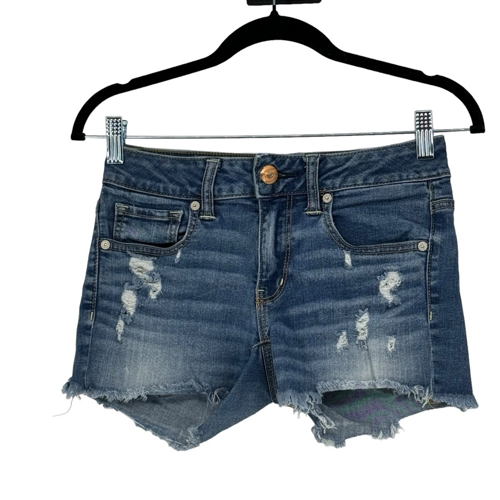 *American Eagle Outfitters 2 Blue Cotton/Viscose/Modal/Poly/Elastane Midi Shorts